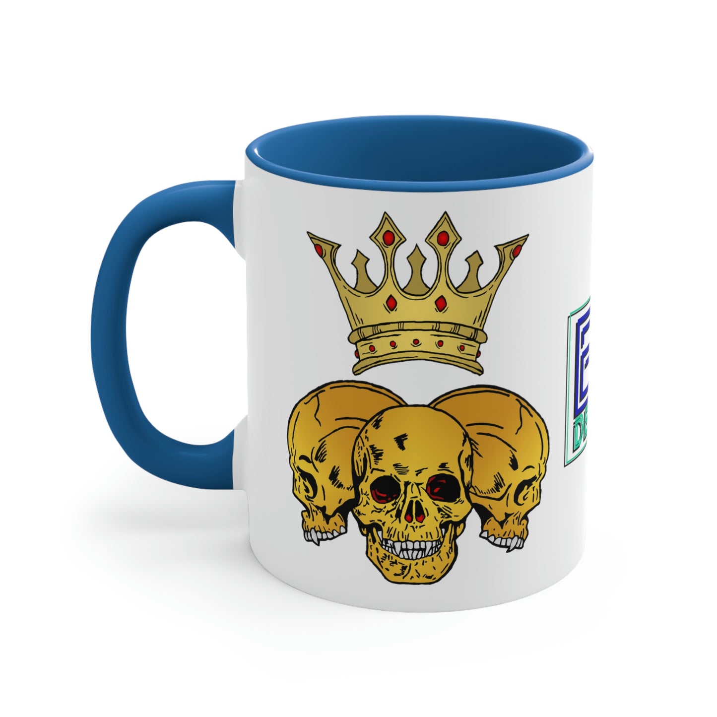 Triple Skull Crown Accent Coffee Mug, 11oz