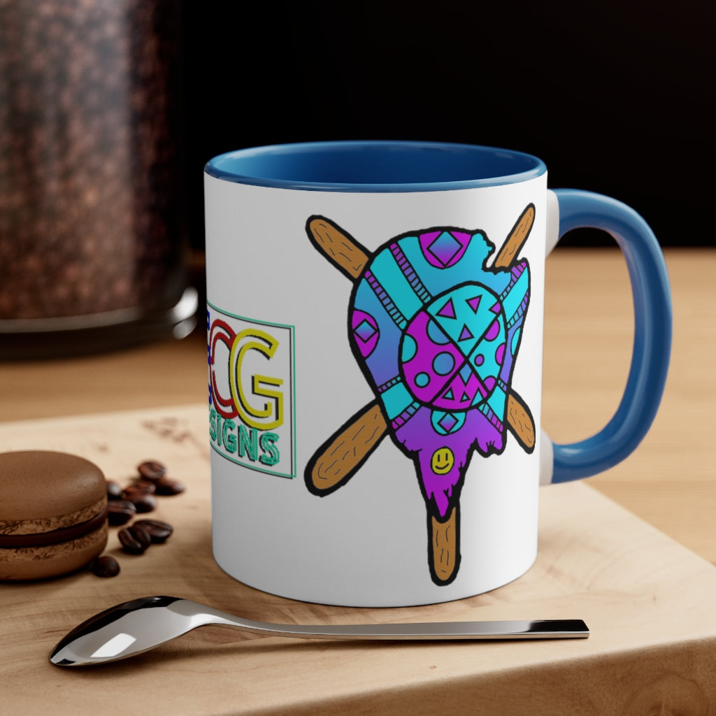 Blue and Purple Melted Popsicle Accent Coffee Mug, 11oz