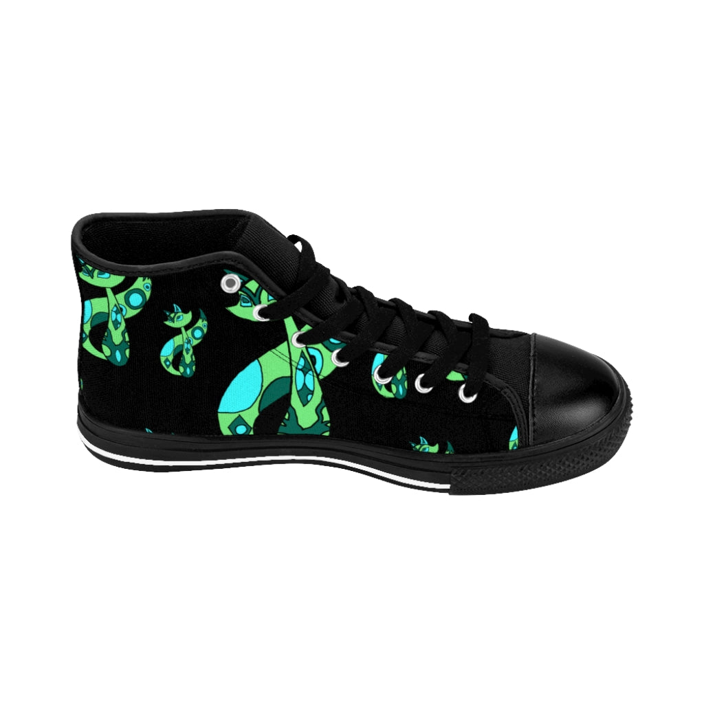 Green Cat Men's High-top Sneakers