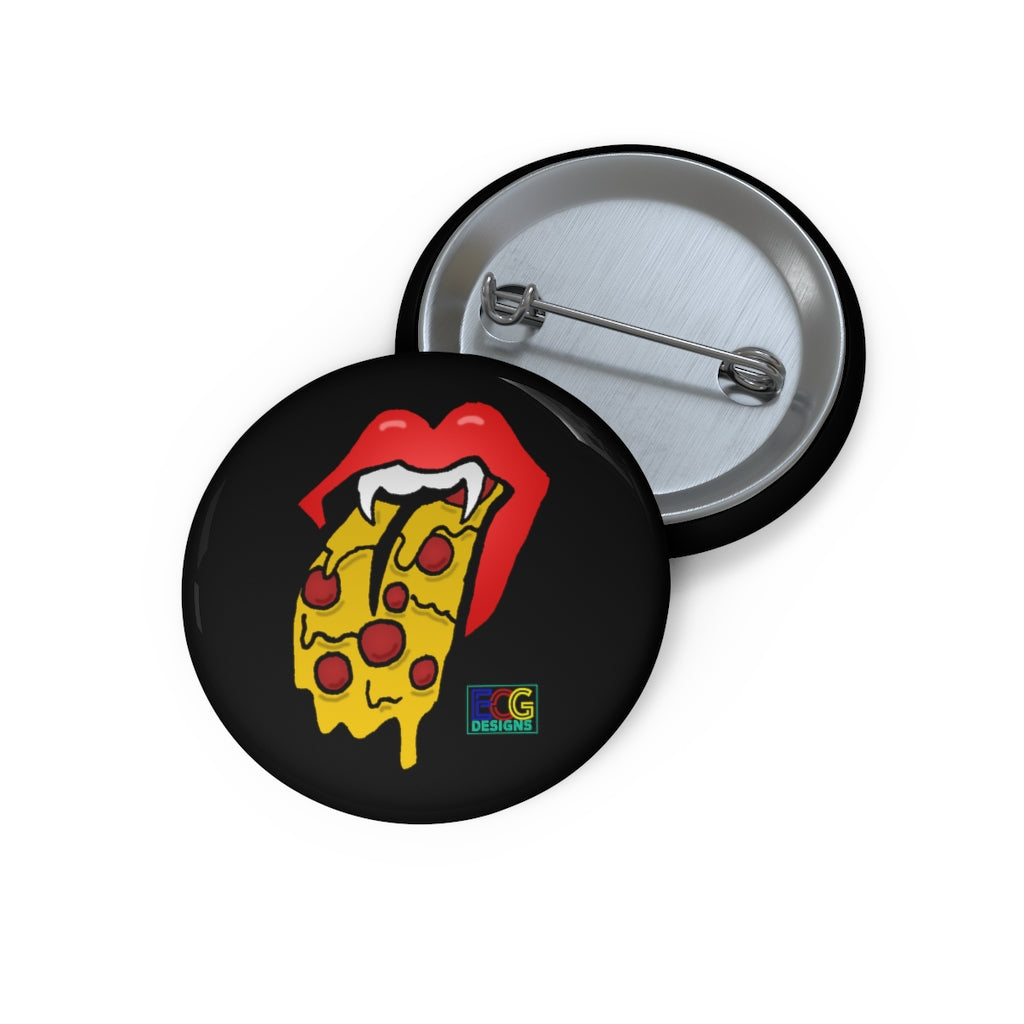 Red Pizza Tongue Pin Buttons