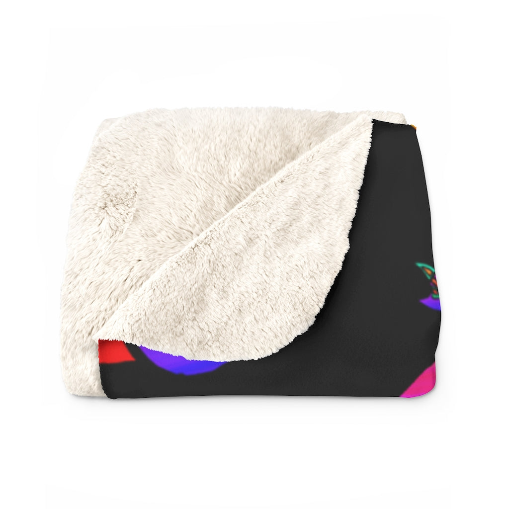 Rainbow Cat Sherpa Fleece Blanket