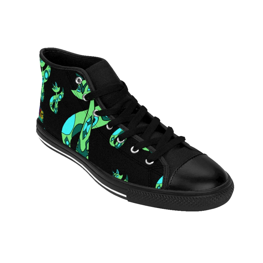 Green Cat Men's High-top Sneakers