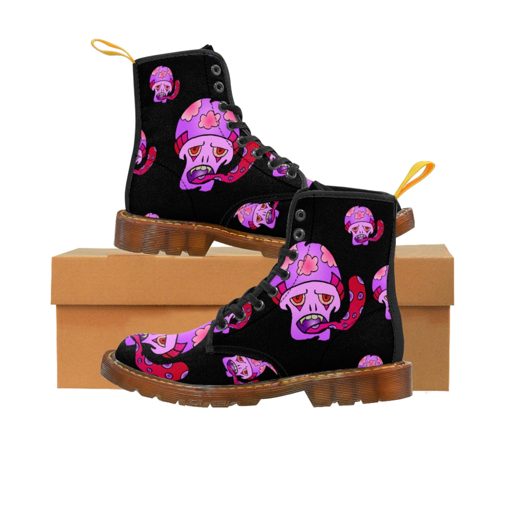 Pink Shroom Men's Canvas Boots