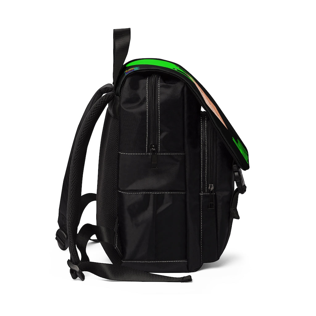 Green Alien Pyramid Unisex Casual Shoulder Backpack