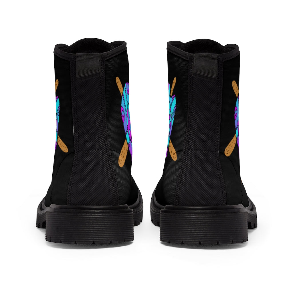 Blue and Purple Melted Popsicle Women's Canvas Boots