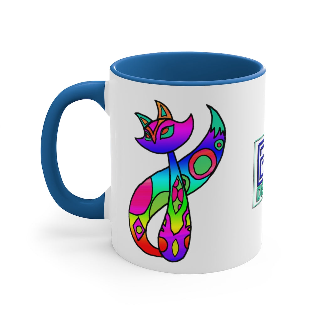 Rainbow Cat Accent Coffee Mug, 11oz