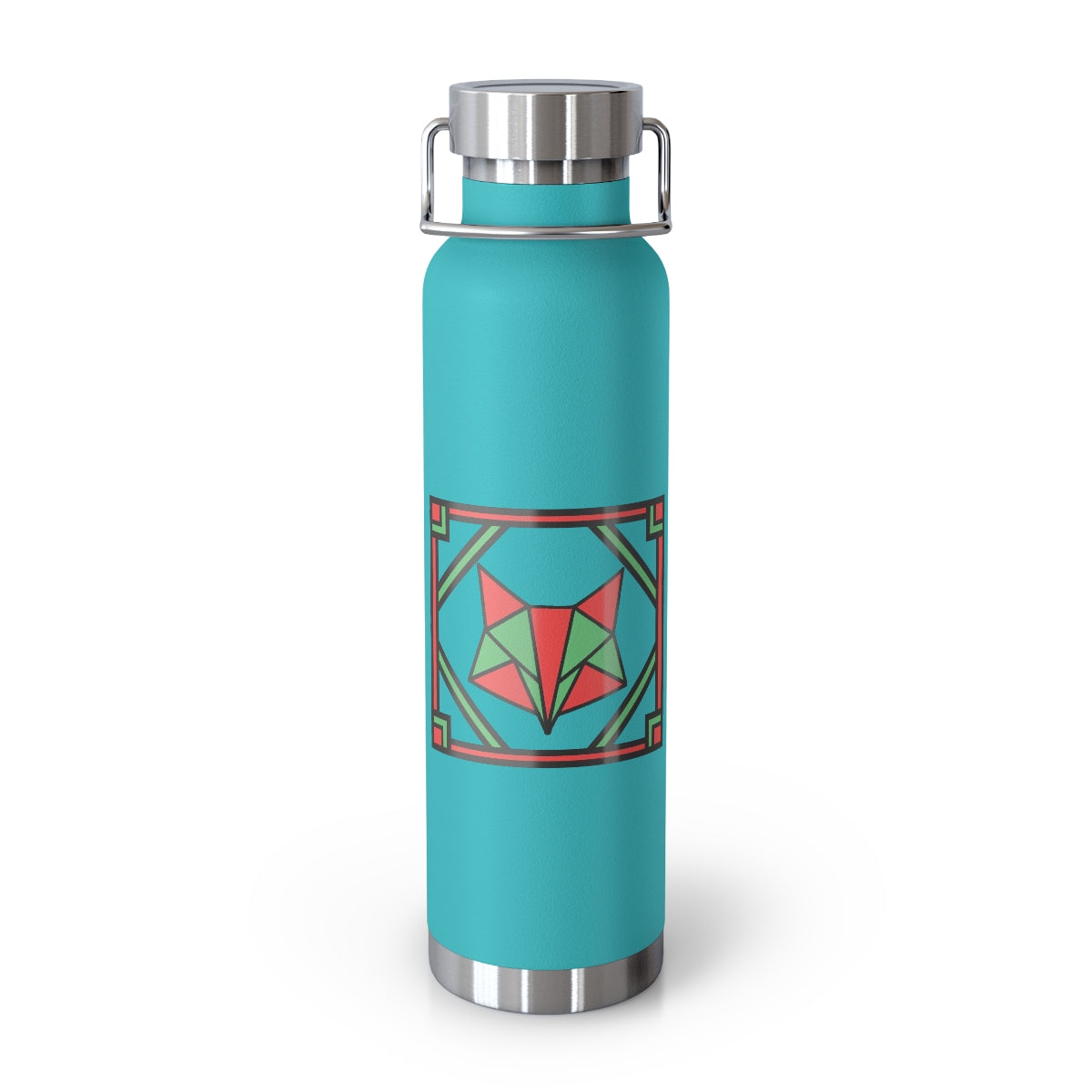 Red and Green Box Fox 22oz Vacuum Insulated Bottle