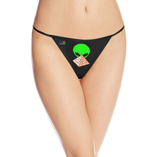 Green Alien Pyramid Women's All Over Print G-String Panties (Model L35)