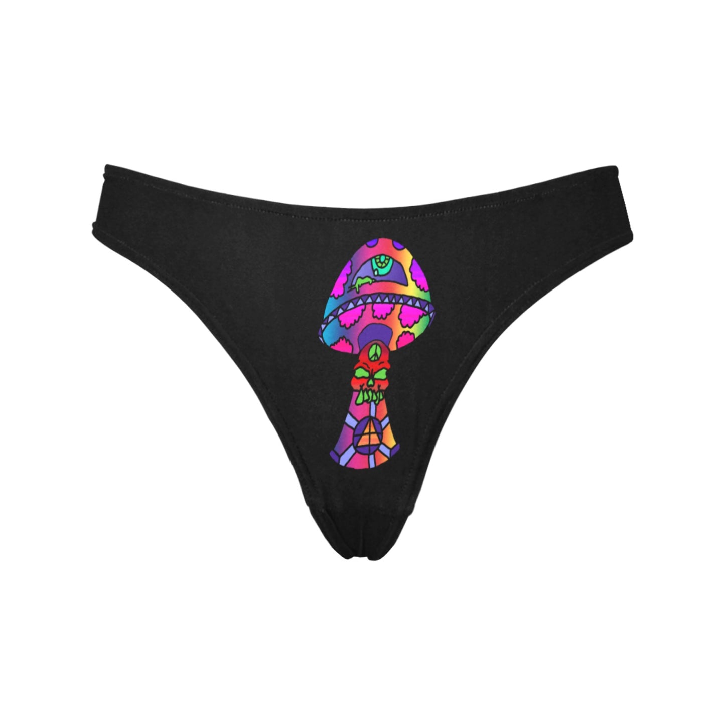 Rainbow Skull Shroom Women's All Over Print Thongs (Model L30)