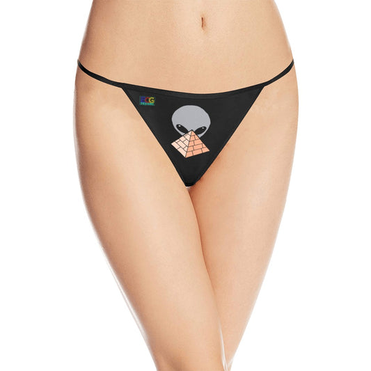 Gray Alien Pyramid Women's All Over Print G-String Panties (Model L35)