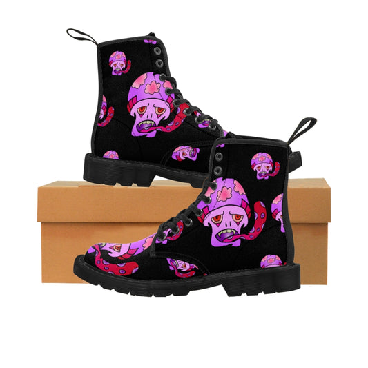 Pink Shroom Women's Canvas Boots