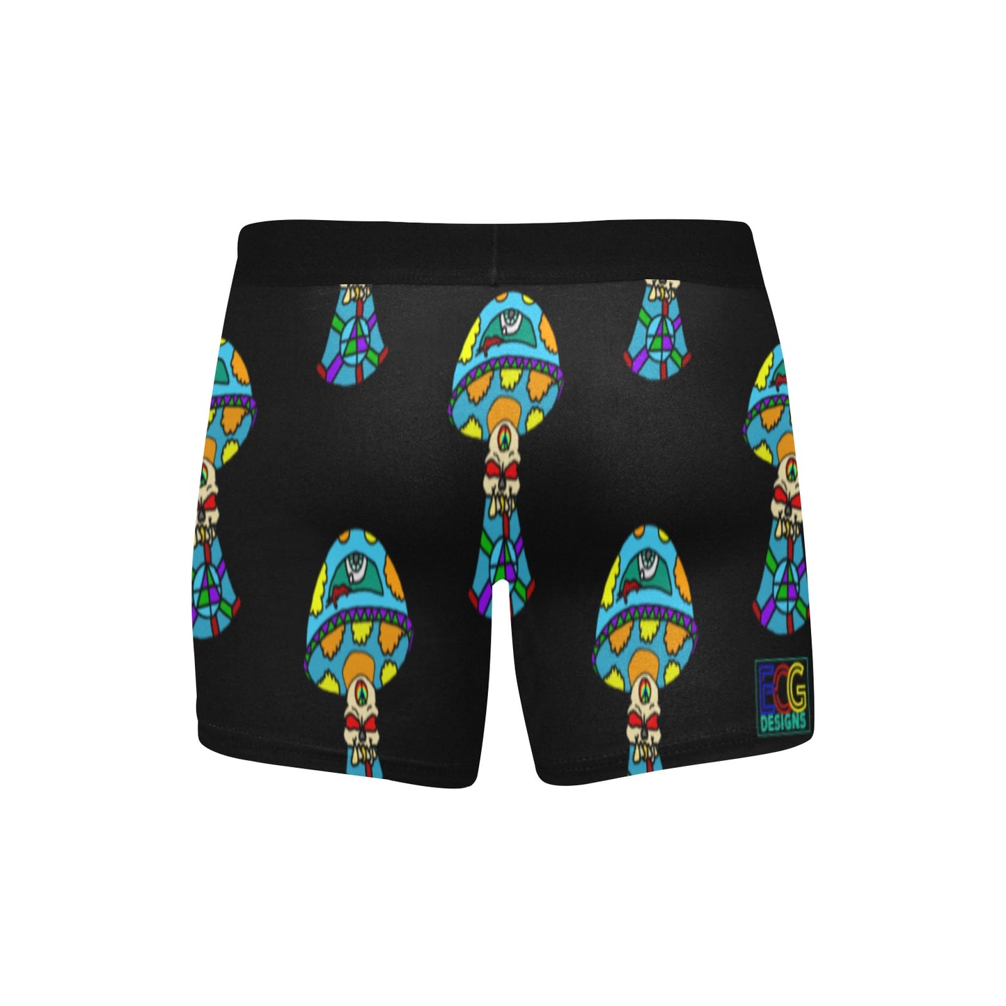 Multicolored Skull Shroom Men's Boxer Briefs with Inner Pocket (Model L34)