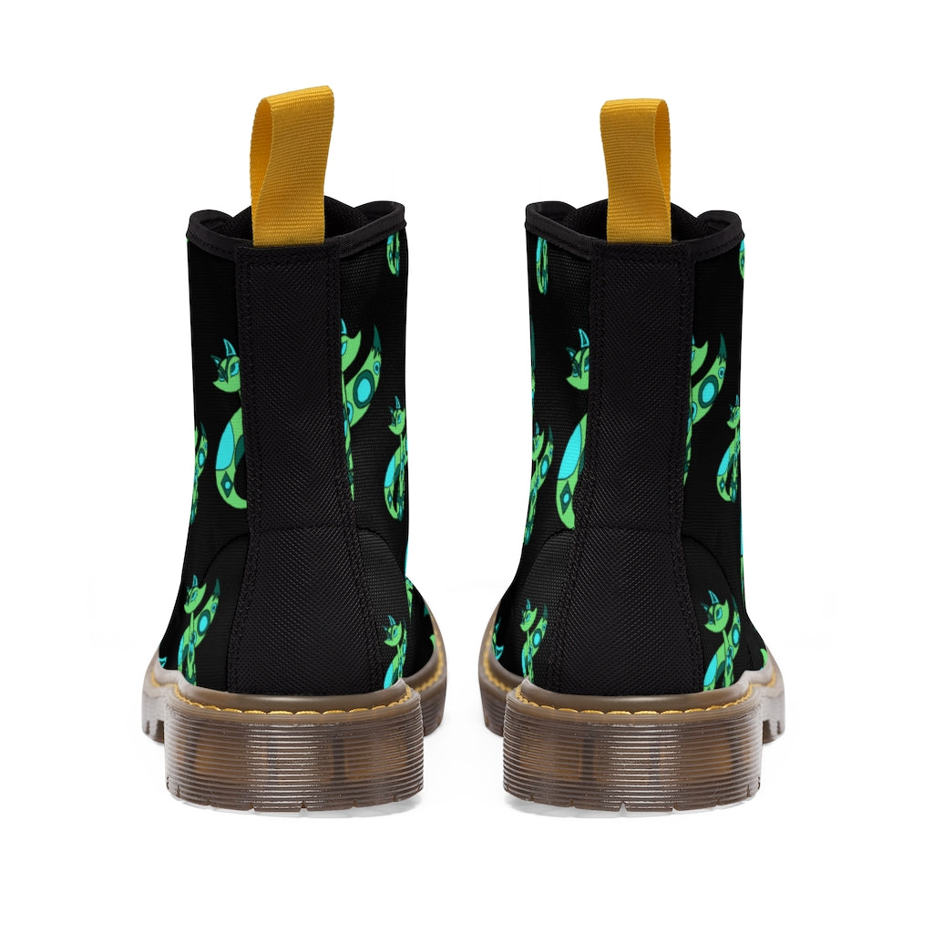 Green Cat Women's Canvas Boots