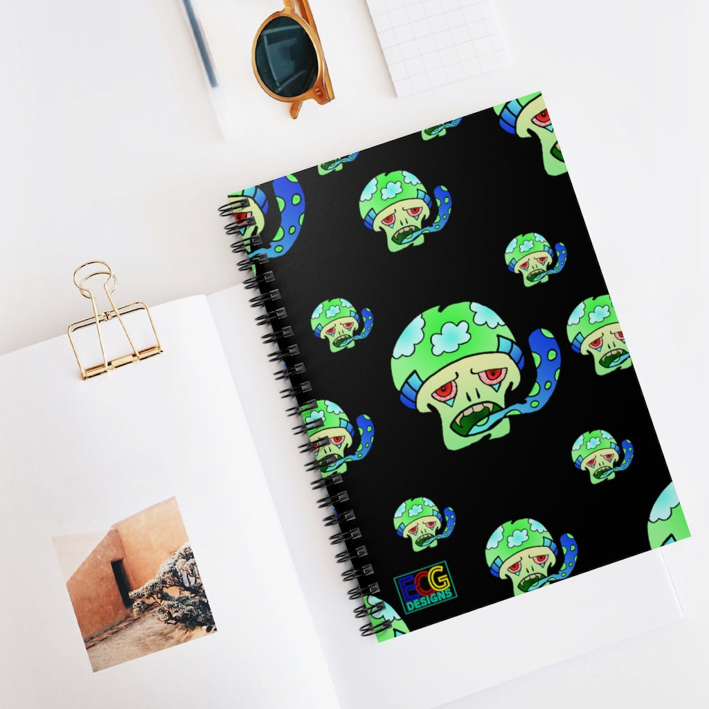 Green Shroom Spiral Notebook - Ruled Line