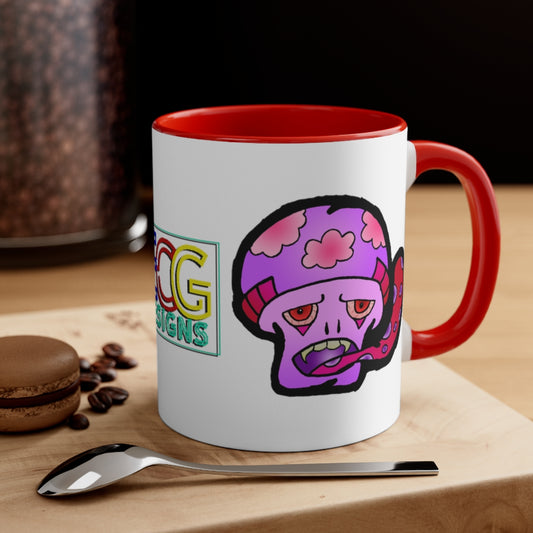 Pink Shroom Accent Coffee Mug, 11oz