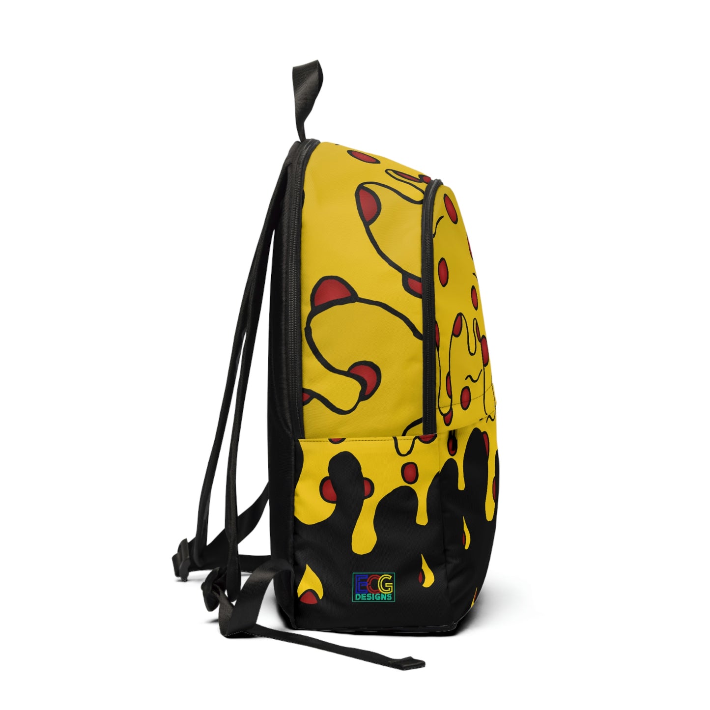 Cheesy Pizza Unisex Fabric Backpack (Black)