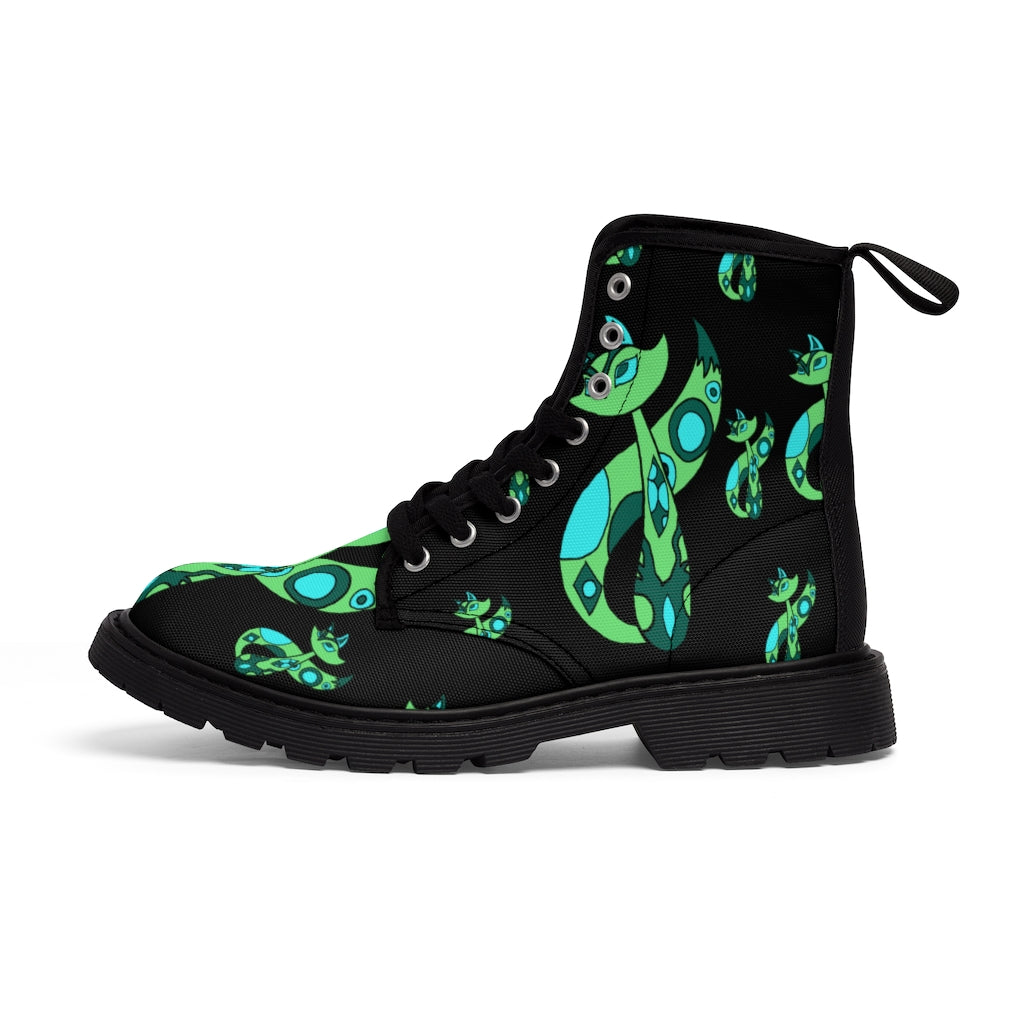 Green Cat Men's Canvas Boots