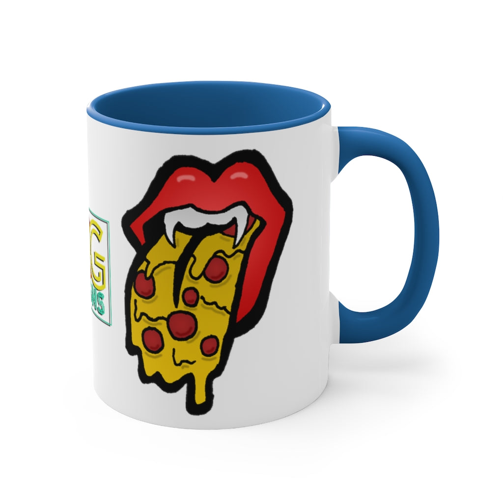 Red Pizza Tongue Accent Coffee Mug, 11oz