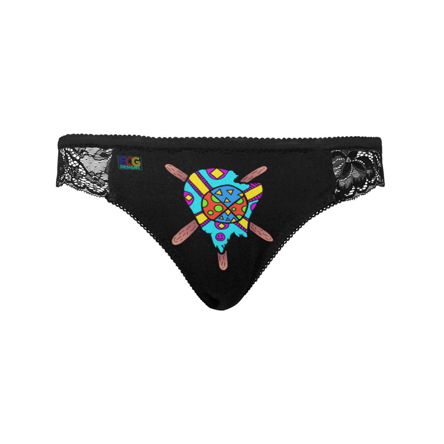 Multicolored Melted Popsicle Women's Lace Panty (Model L41)