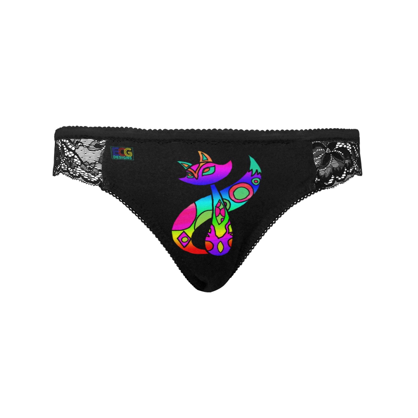 Rainbow Cat Women's Lace Panty (Model L41)