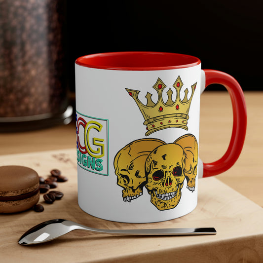 Triple Skull Crown Accent Coffee Mug, 11oz