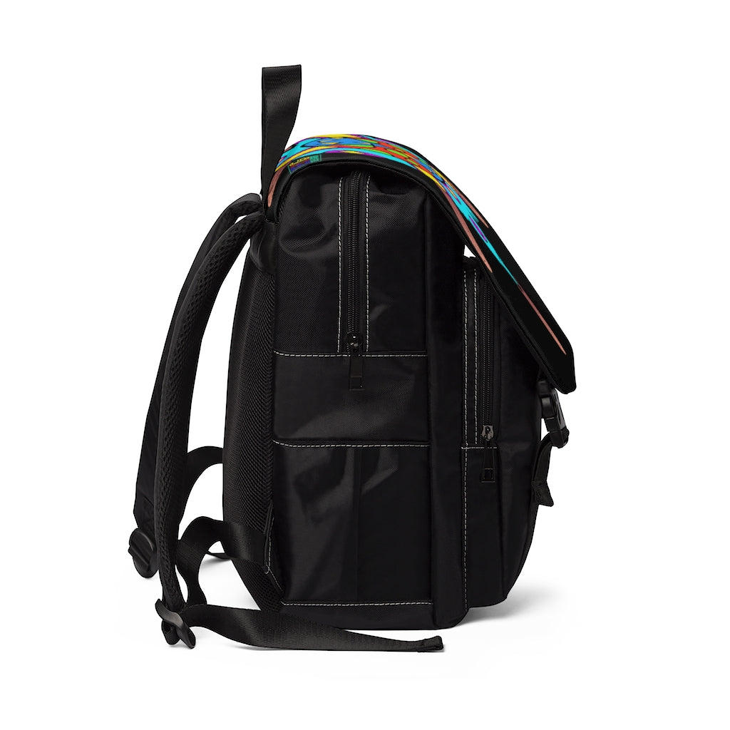 Multicolored Melted Popsicle Unisex Casual Shoulder Backpack