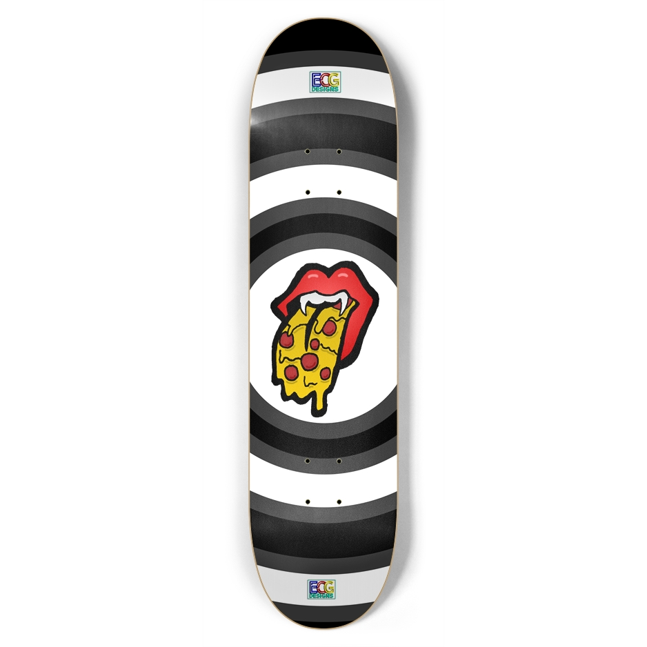 Red Pizza Tongue Skateboard