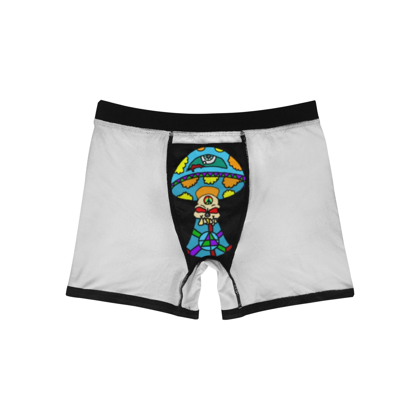 Multicolored Skull Shroom Men's Boxer Briefs with Inner Pocket (Model L34)