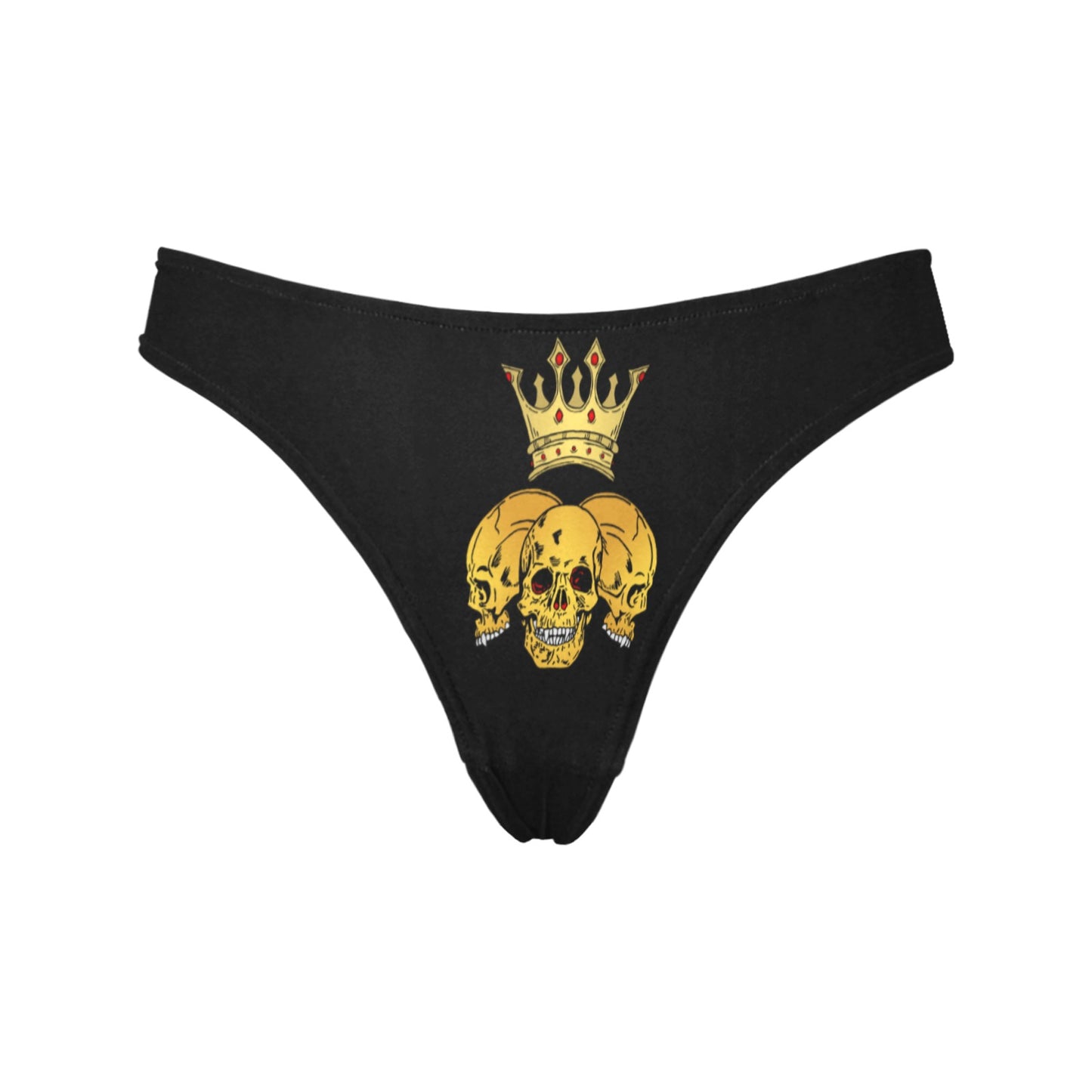 Triple Skull Crown Women's All Over Print Thongs (Model L30)