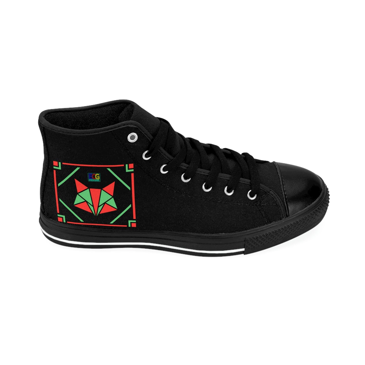 Red and Green Box Fox Men's Classic Sneakers