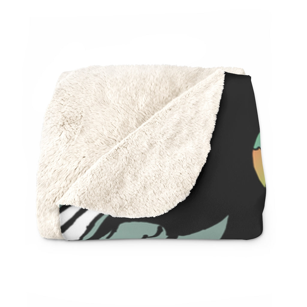 Green Moon Sherpa Fleece Blanket