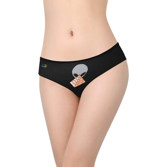 Gray Alien Pyramid Women's Hipster Panties (Model L33)