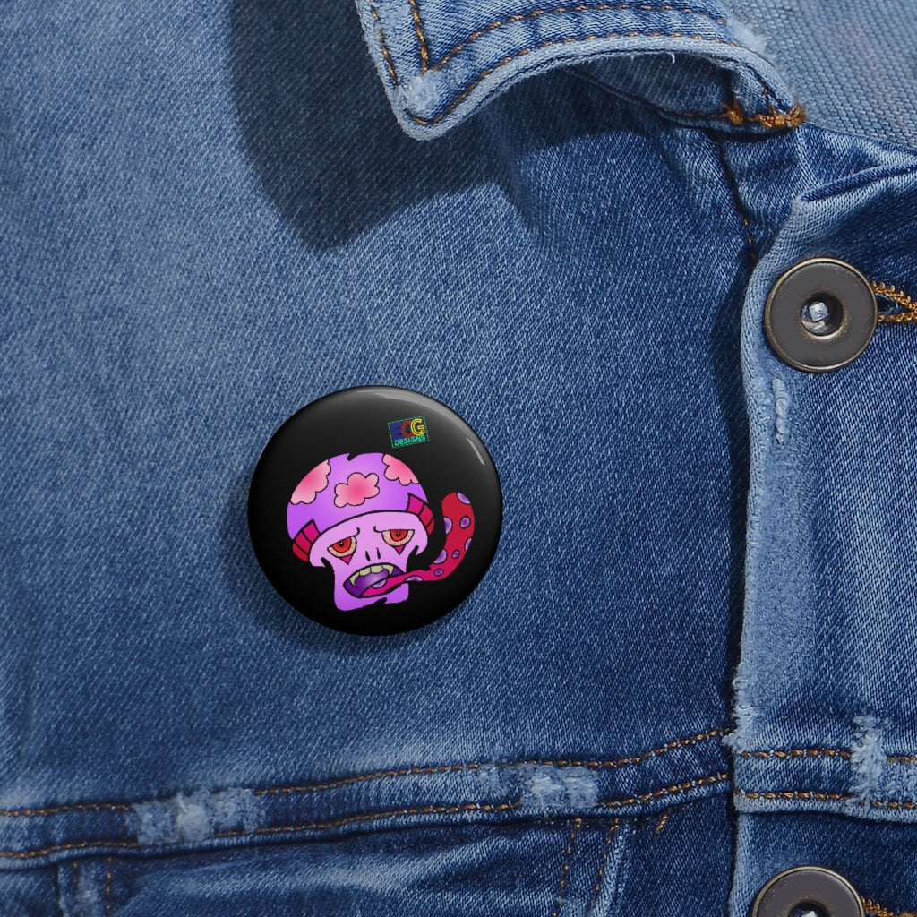 Pink Shroom Pin Buttons