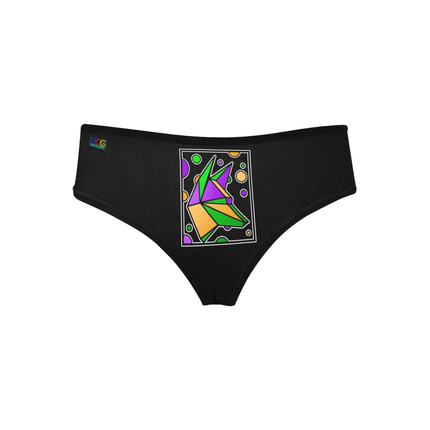 Mardi Gras Box Dog Women's Hipster Panties (Model L33)