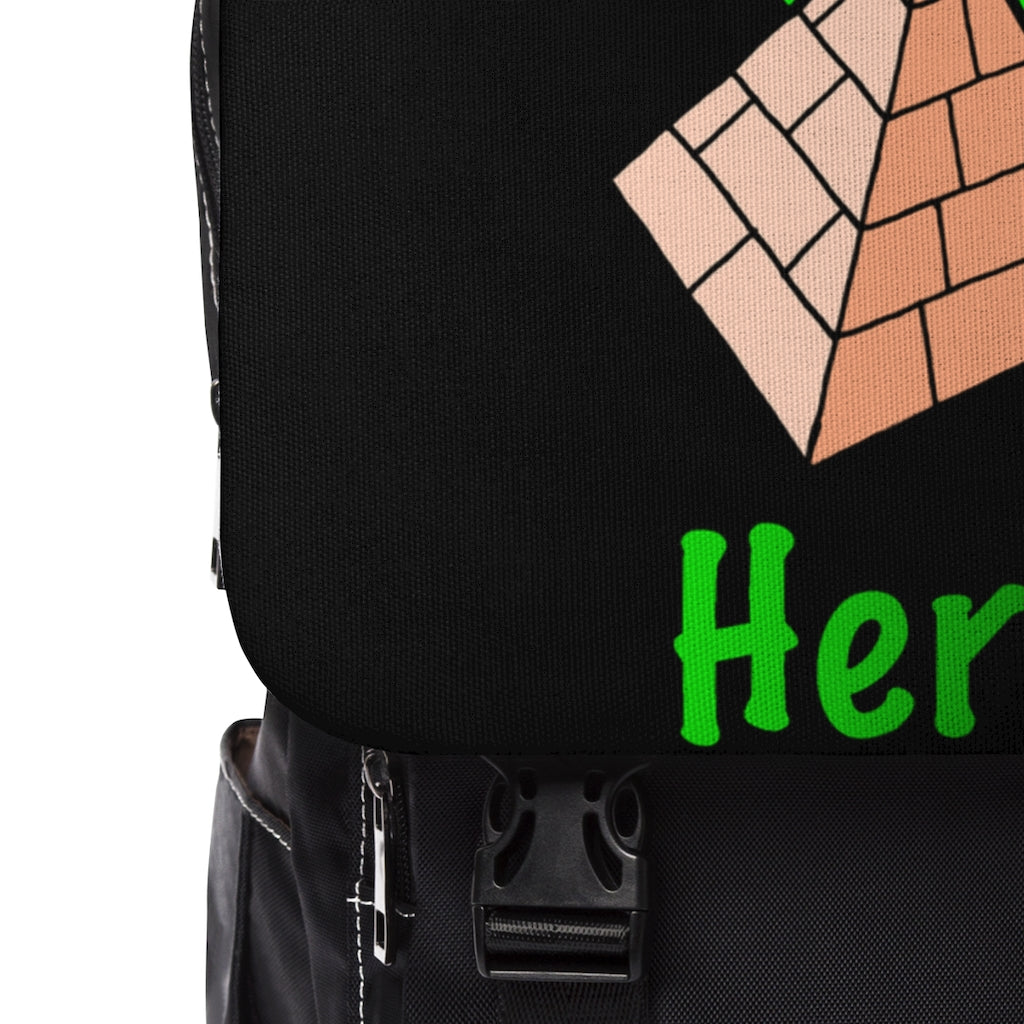 Green Alien Pyramid Unisex Casual Shoulder Backpack