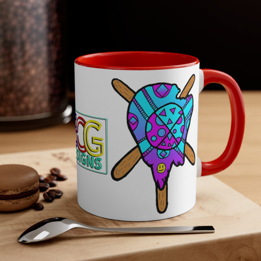 Blue and Purple Melted Popsicle Accent Coffee Mug, 11oz