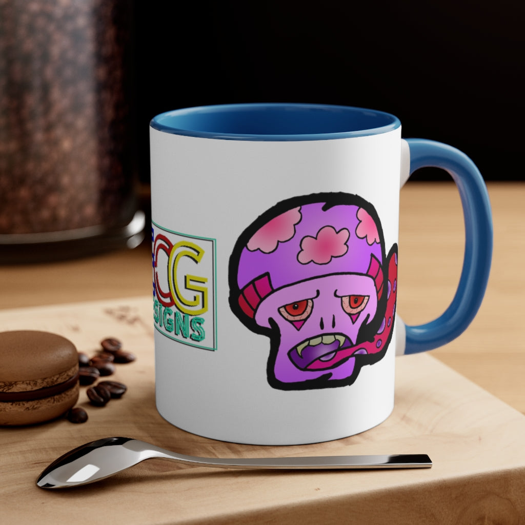 Pink Shroom Accent Coffee Mug, 11oz