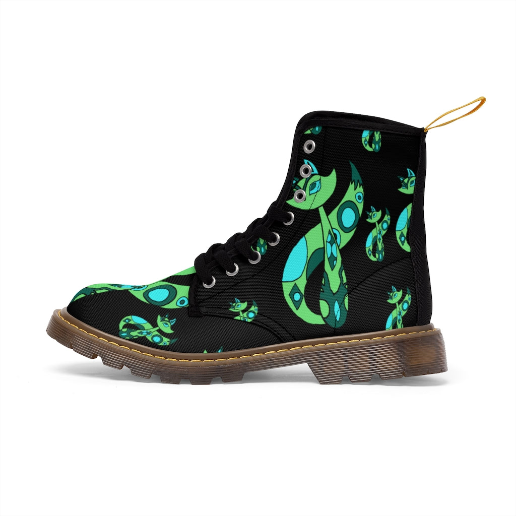 Green Cat Men's Canvas Boots