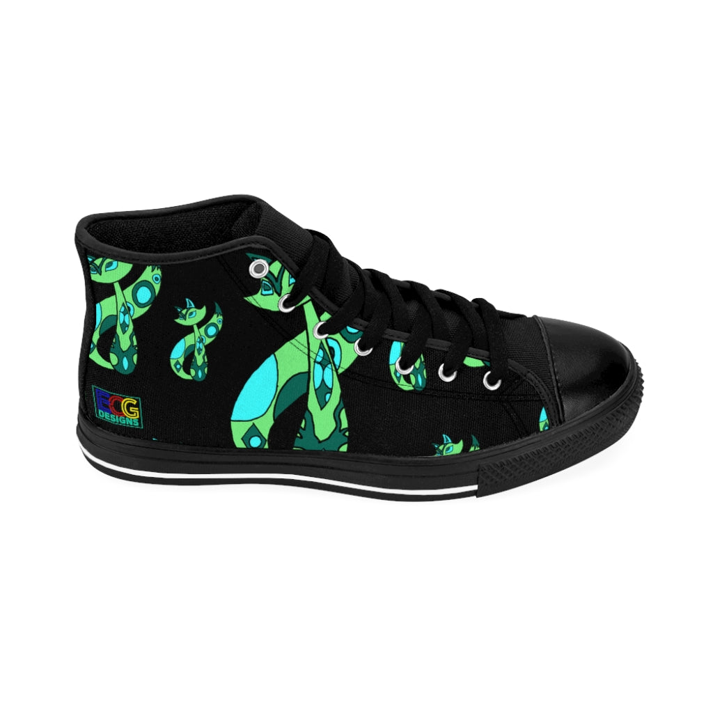 Green Cat Men's High-top Sneakers