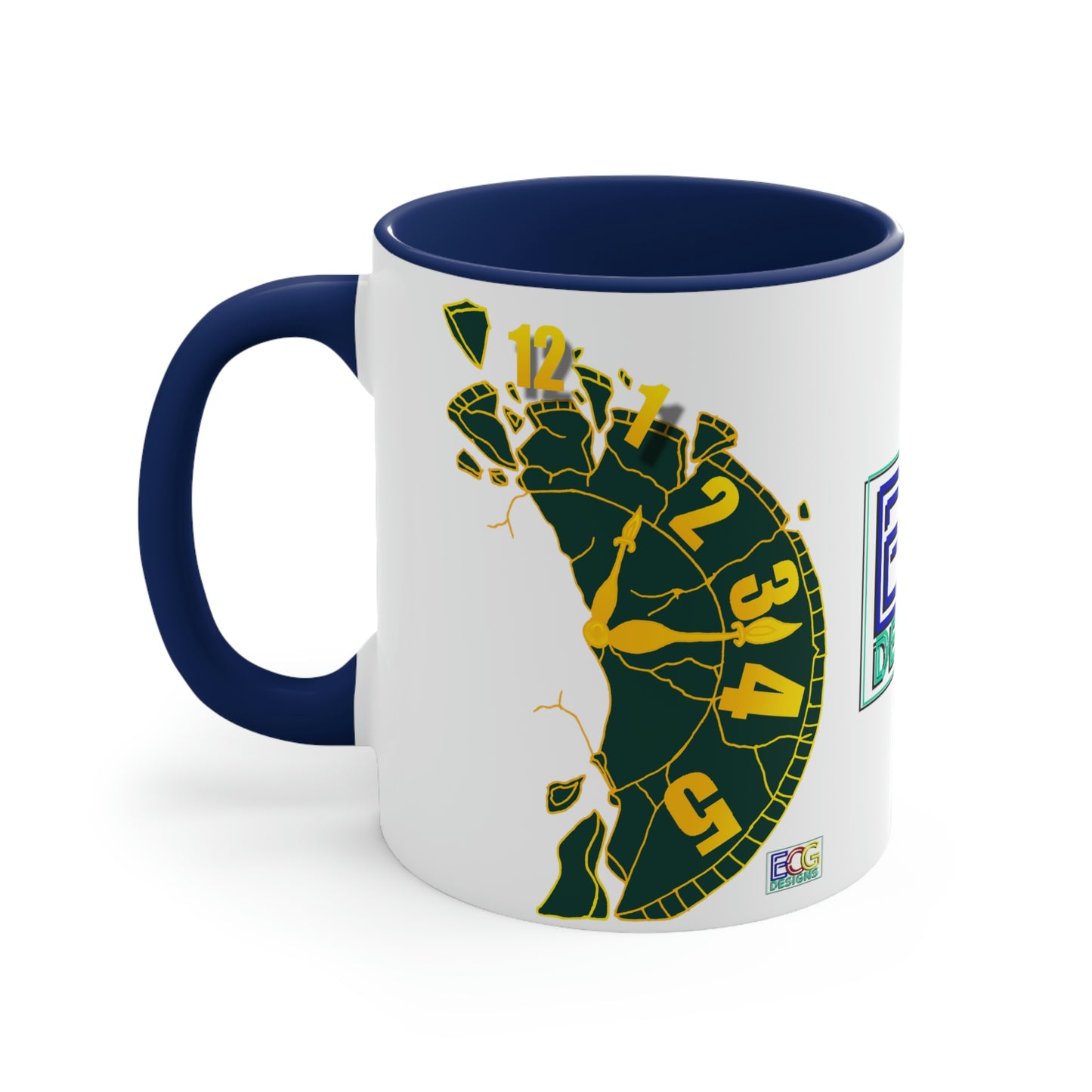 Broken Clock Accent Coffee Mug, 11oz