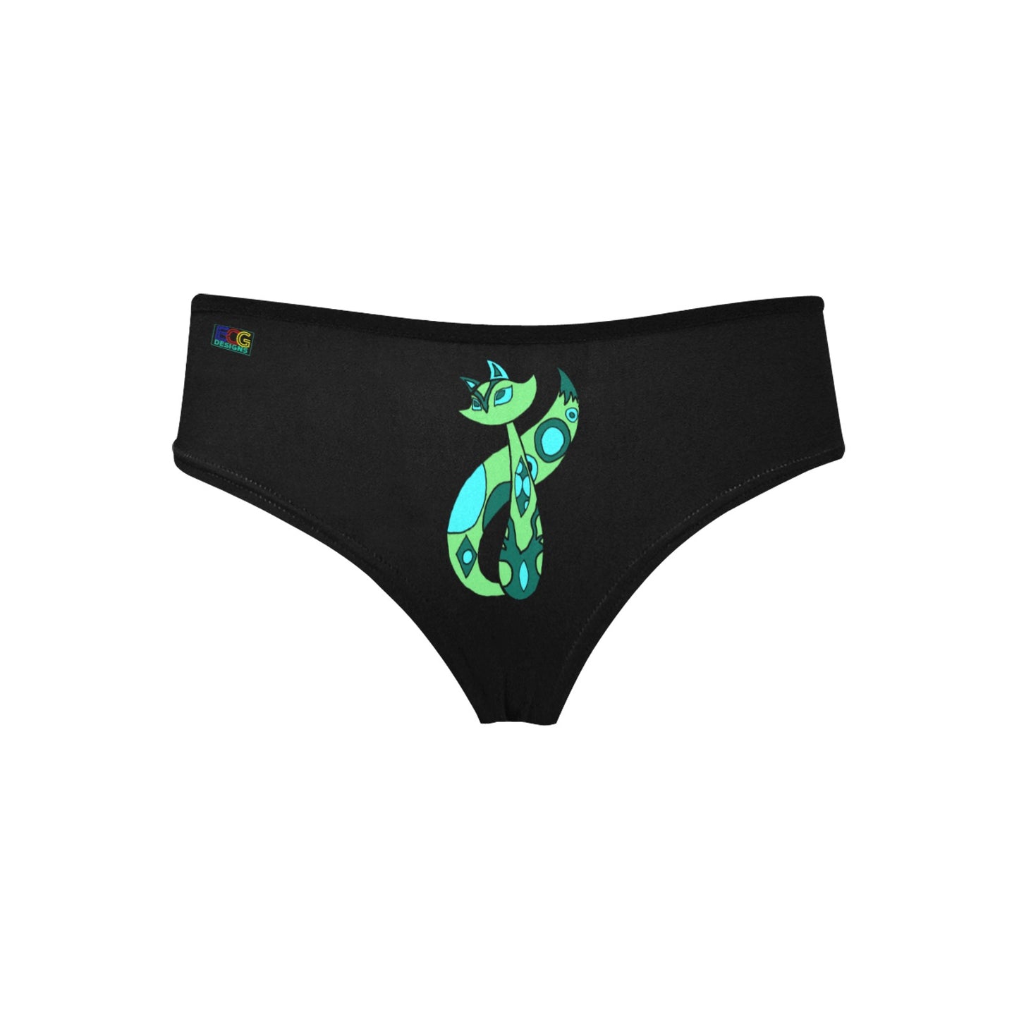 Green Cat Women's Hipster Panties (Model L33)