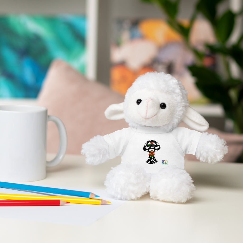 Black and White Skull Shroom Stuffed Animals with Tee