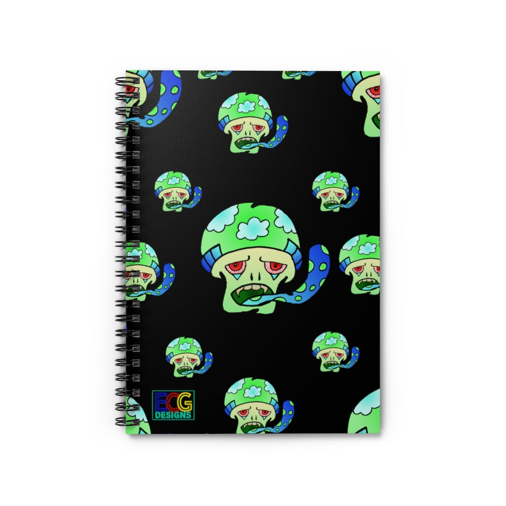 Green Shroom Spiral Notebook - Ruled Line