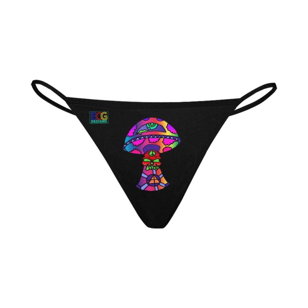 Rainbow Skull Shroom Women's All Over Print G-String Panties (Model L35)