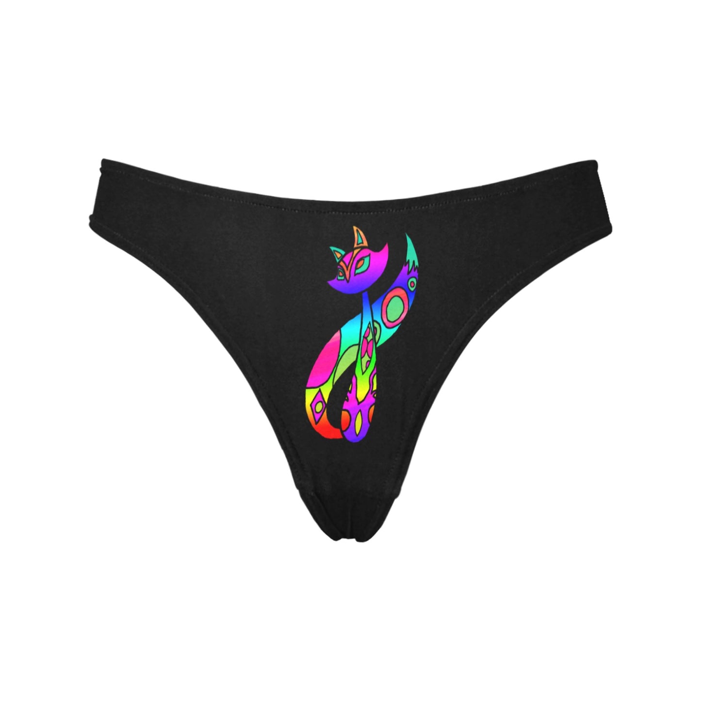 Rainbow Cat Women's All Over Print Thongs (Model L30)