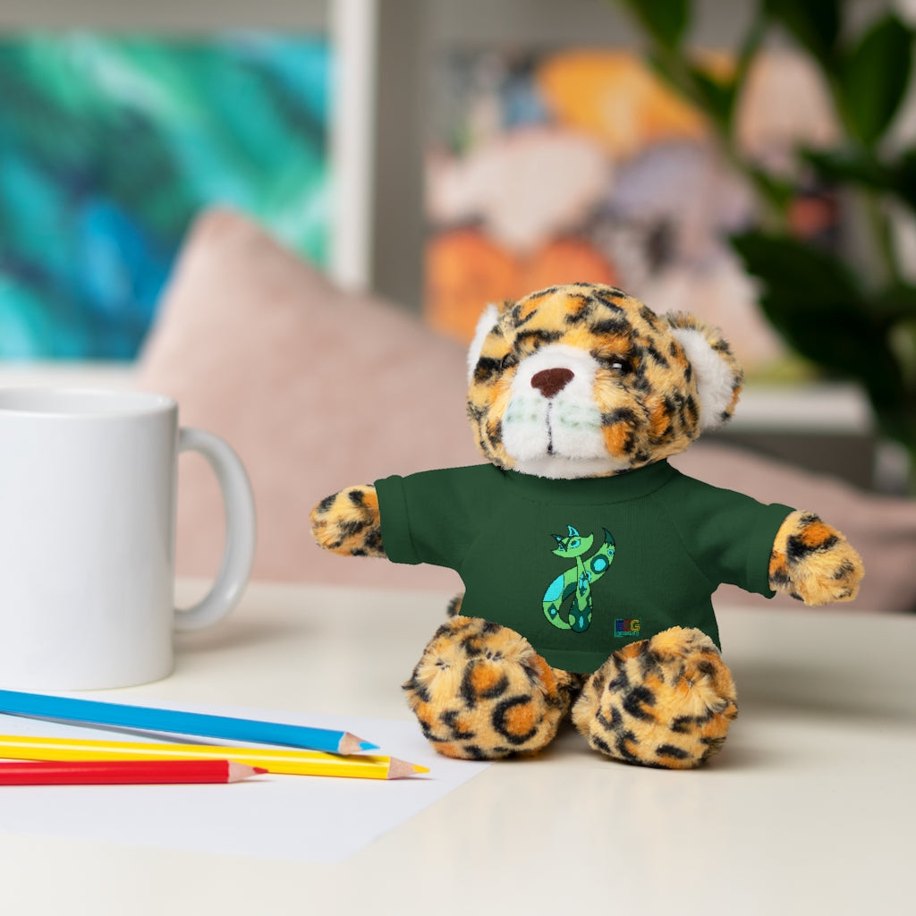 Green Cat Stuffed Animals with Tee