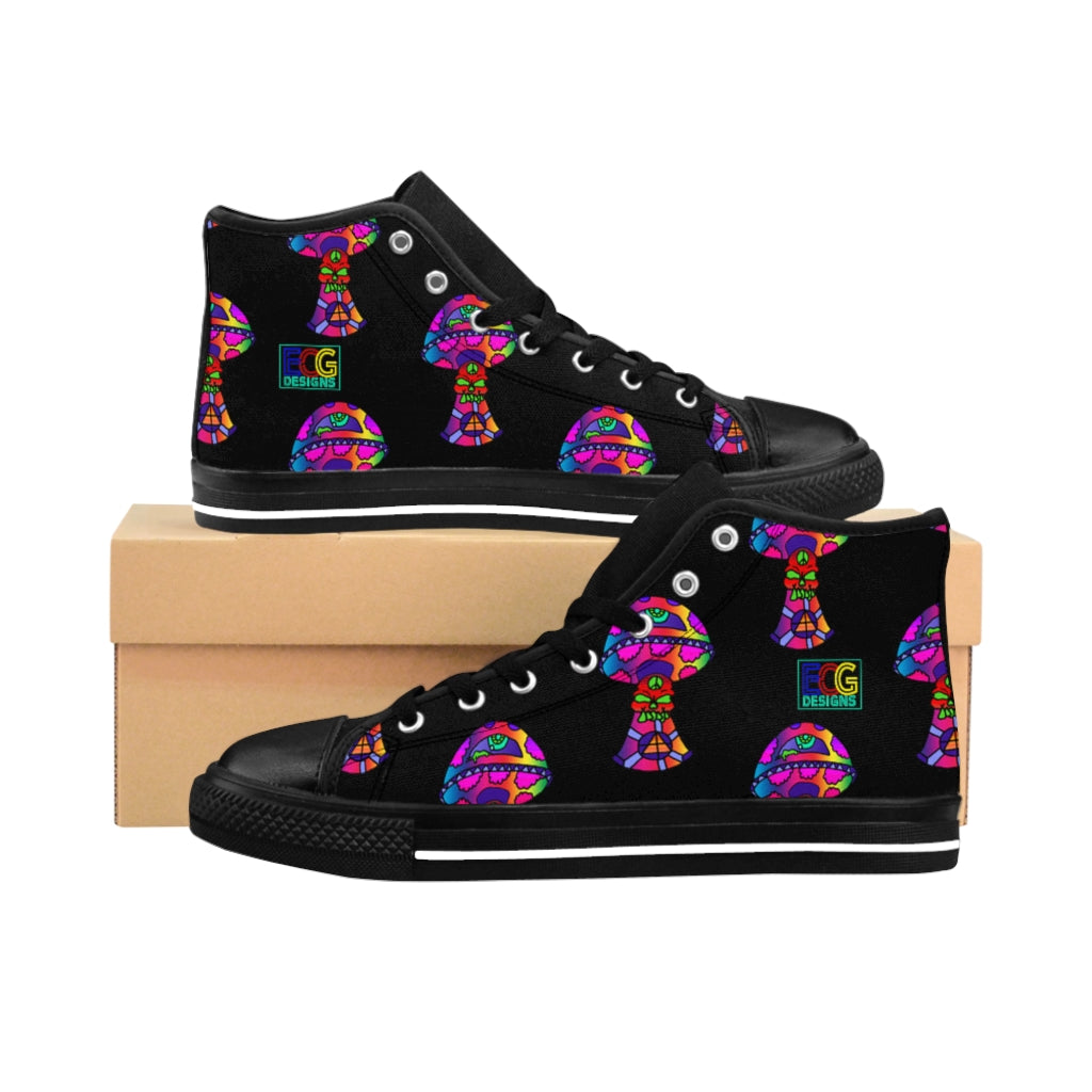 Rainbow Skull Shroom Women's High-top Sneakers