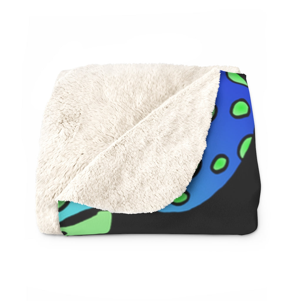 Green Shroom Sherpa Fleece Blanket