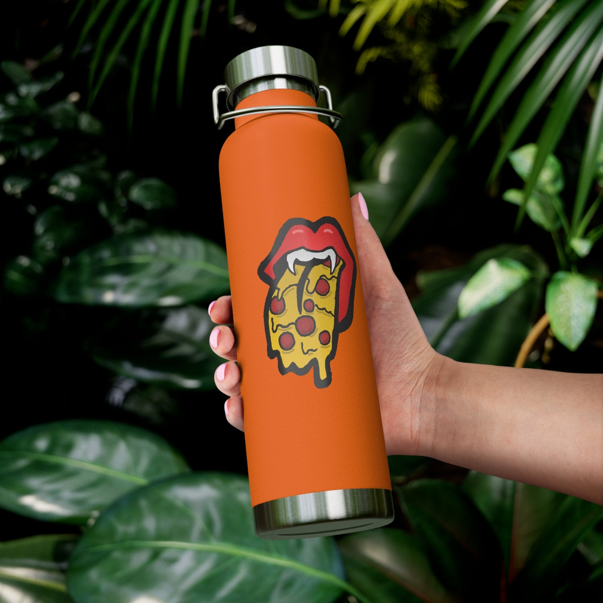 Red Pizza Tongue 22oz Vacuum Insulated Bottle