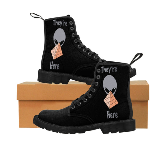 Gray Alien Pyramid Men's Canvas Boots